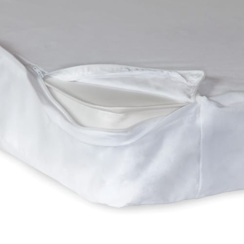 Foundations® SafeFit Zippered Crib Sheet, 100% Cotton, For Compact Crib 3-4", White